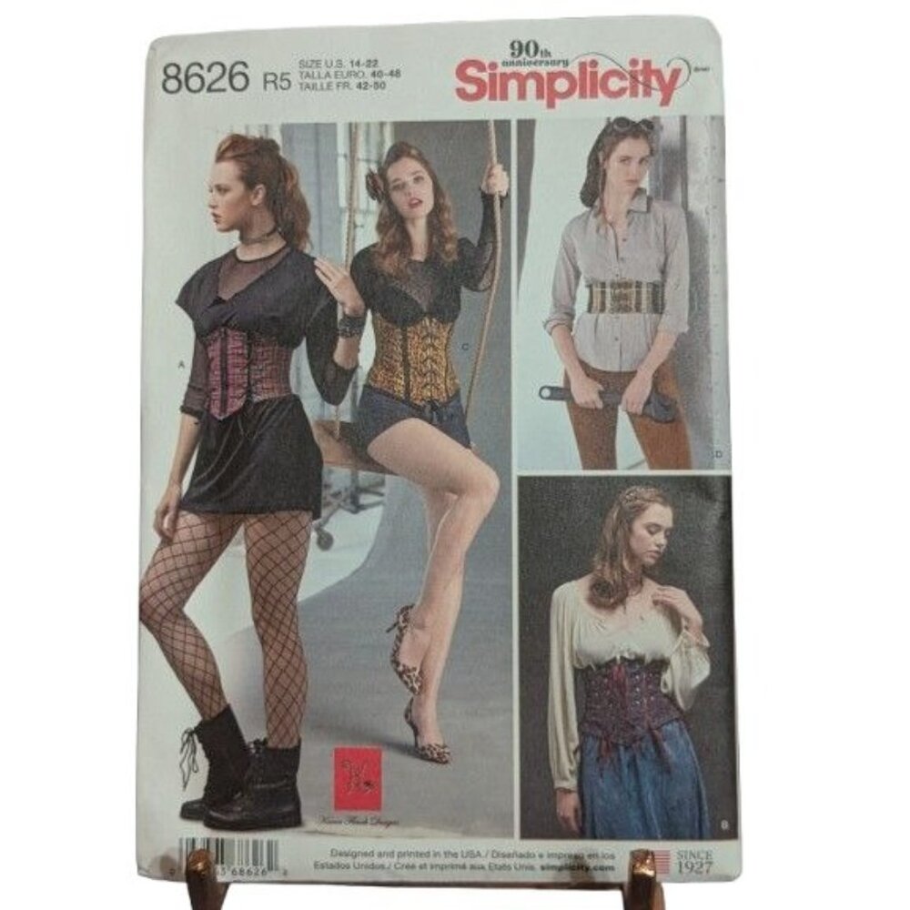 Simplicity 8626 Misses Corset Belt Sizes 14-22 Steampunk SCA Cosplay UNCUT